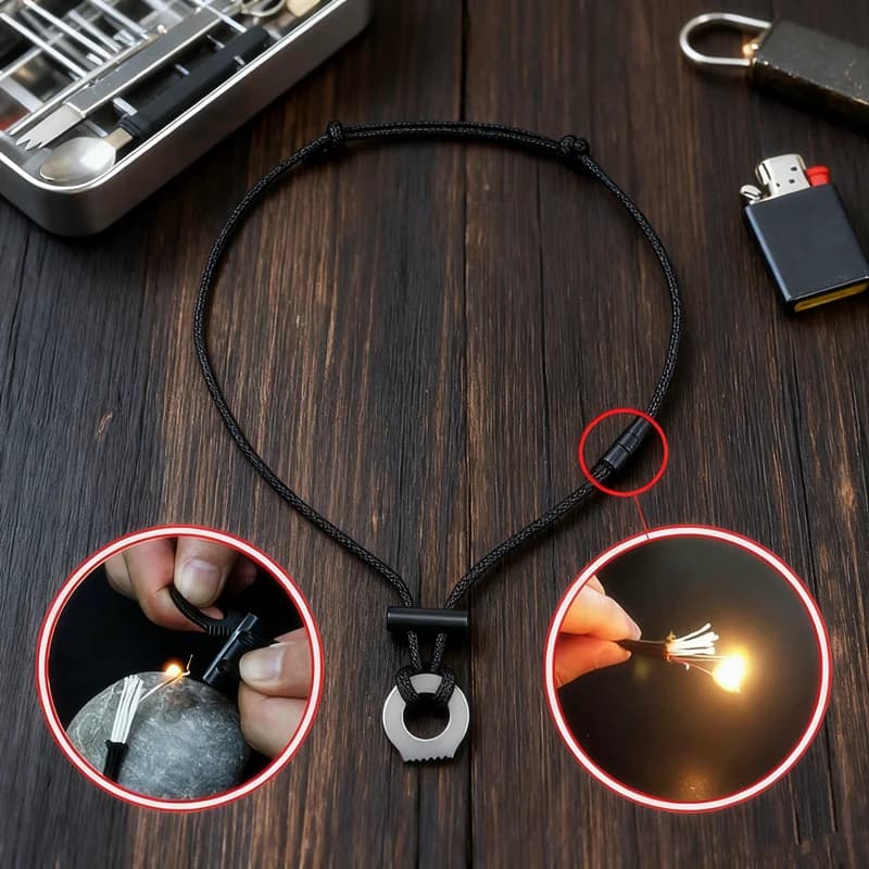 Nuova collana in silota multifunzionale da campeggio all'aperto + collana di corda per ombrello centrale collana di emergenza di sopravvivenza accessori di sopravvivenza