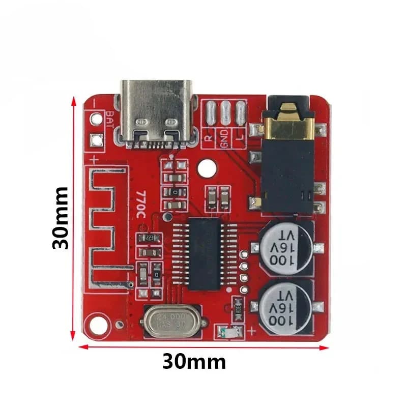 Scheda di decodifica Bluetooth Mp3 con interfaccia Type-C, amplificatore audio per altoparlanti auto, kit di retrofit per ricevitore audio fai-da-te 5.0