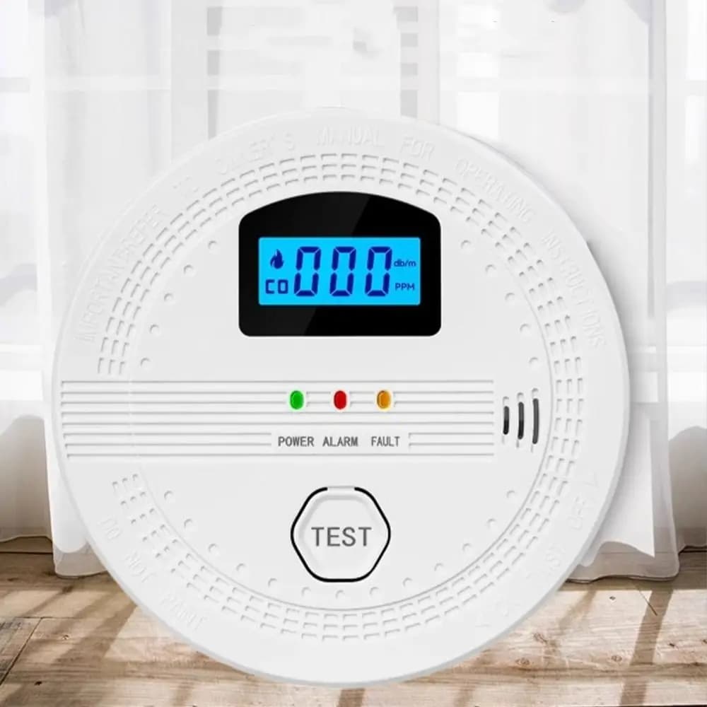 Rilevatore di Fumo e CO 2 in 1 con Display LCD, Allarme Acustico, Indicatore LED, Allarme Antincendio e CO Wireless a Batteria