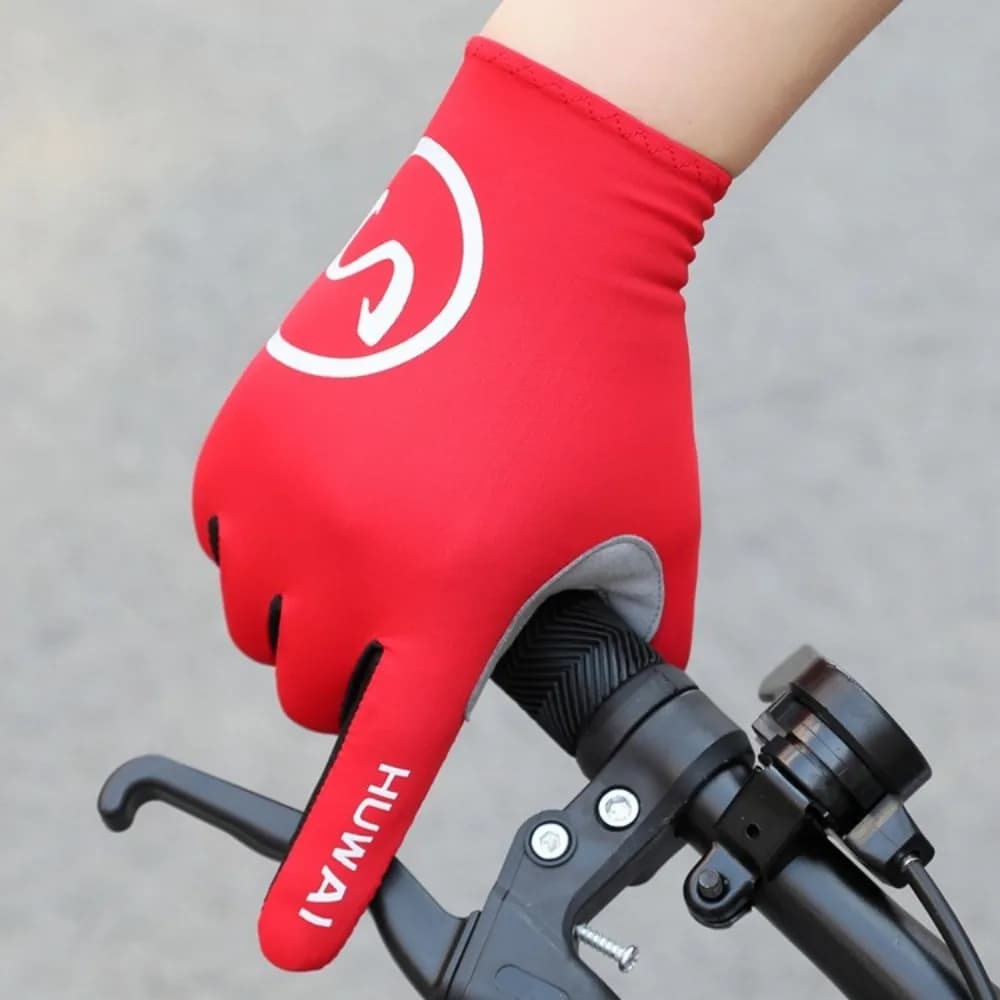 New touch screen dita long entire anti-slip cycling gloves breathable red shockproof woman bicycle gloves gel sport