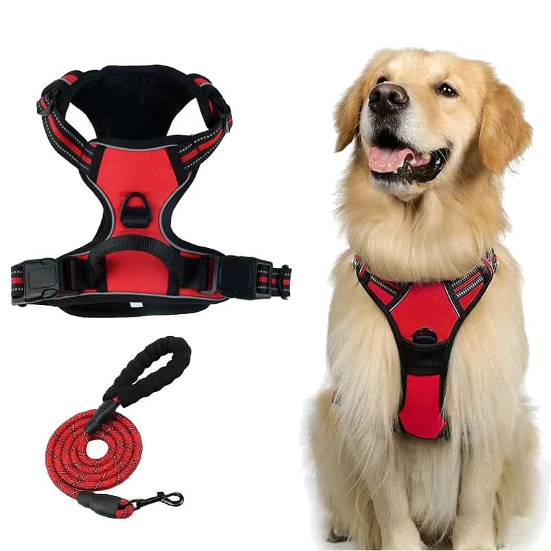 Guinzaglio per cani Imbracatura pettorale stile gilet per cani di grandi dimensioni a prova di esplosione con cinghia riflettente Imbracatura per cani Imbracatura per addestramento cani di grandi dimensioni