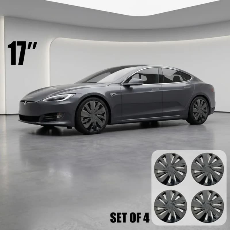 4Pcs 17 Inch Universal Car Wheel Covers Hubcaps Set Auto Decorative Rims Cover Modification Black Red Blue Exterior Accessories