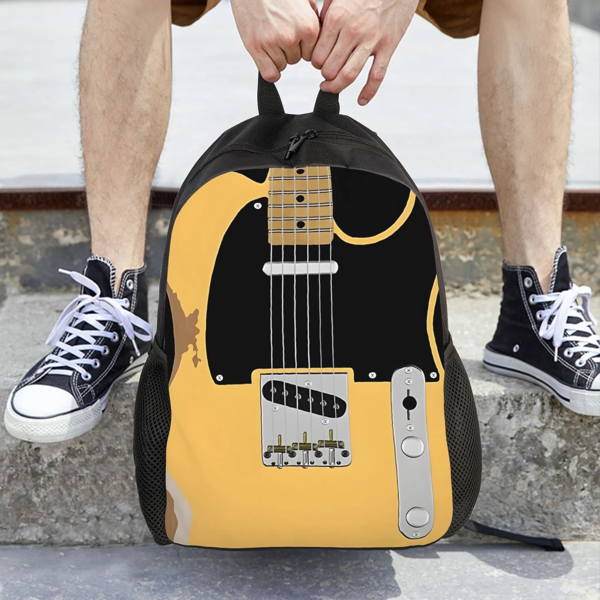 Women's Electric Guitar Digital Backpack - High Capacity Light Backpack With Adjustable Shoulders