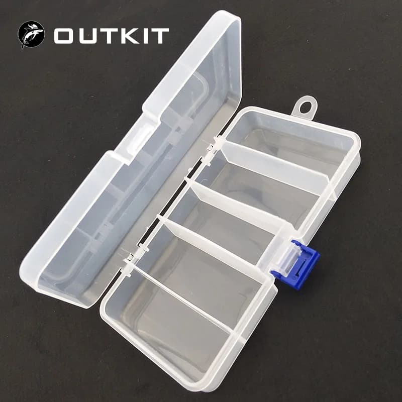 OUTKIT 5 Parts Clear Transparent Plastic Fishing Equipment Box Fishing Tank for Fish Tools 17,7 * 9,3 cm