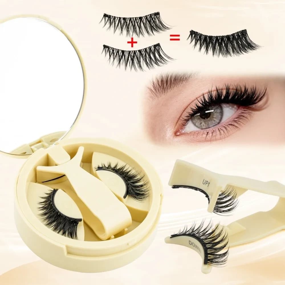 Ciglia Finte Magnetiche con Magneti, Leggere e Riutilizzabili, con Applicatore, Facili da Indossare, per Trucco Occhi
