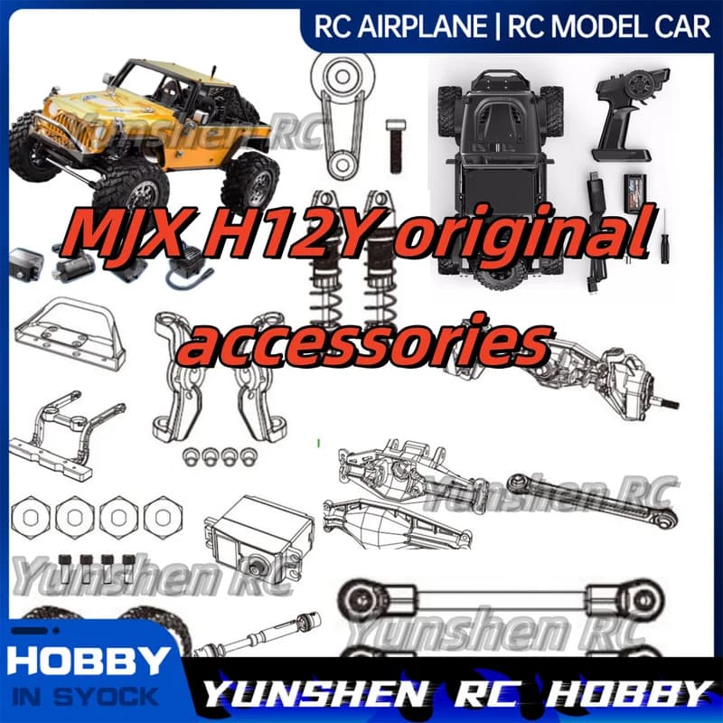 Mjx H12y1/12 Arrampicata Porta Anteriore E Posteriore Componenti del Ponte Originale Ammortizzatore Asta Pneumatici Set Completo di Servo Accessori
