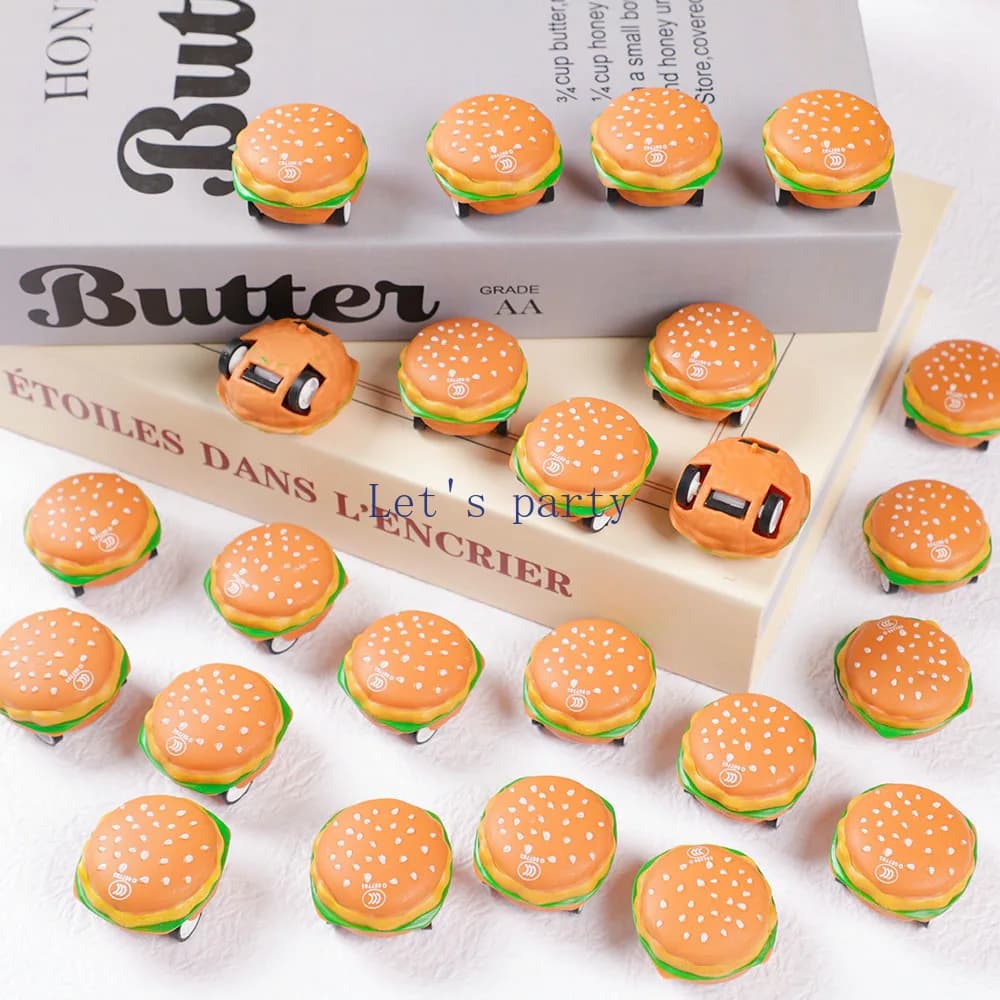 15 pezzi mini carino 3D hamburger tirare indietro auto giocattolo per bambini bomboniere di compleanno regalo baby shower pinata riempitivo ricompensa regalo di natale
