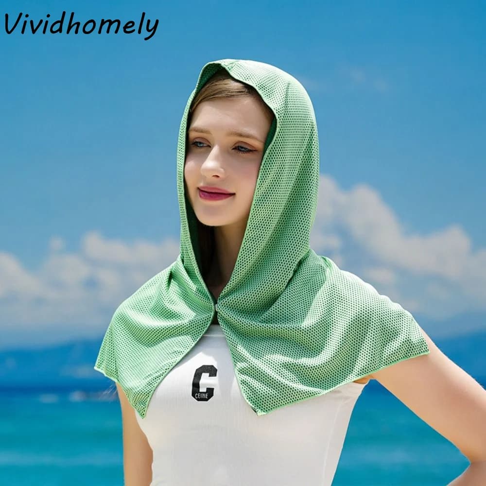 Monocolored Elastic Sun Hat for Outer, Solar Protective Scarf, Anti-UV Scarf, Rapid Drying, Solar Protective Bavaglino, Windproof Cycling Hat