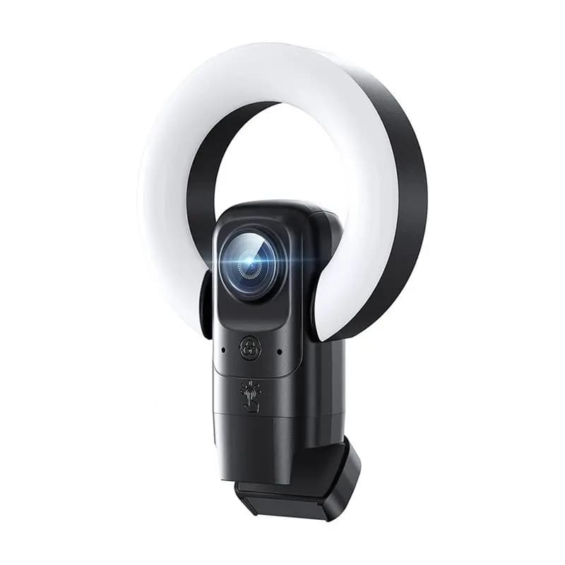 Webcam AED7-4K con luce, webcam per PC con microfono, fotocamera USB per computer con base di supporto per live show da desktop