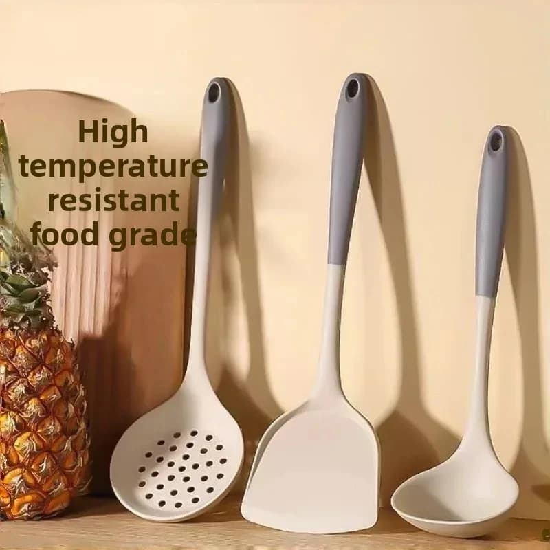 Set di Utensili da Cucina in Silicone Alimentare Resistente al Calore, Spatola Antiaderente, Mestolo, Colino, Strumenti di Cottura per la Cucina Domestica