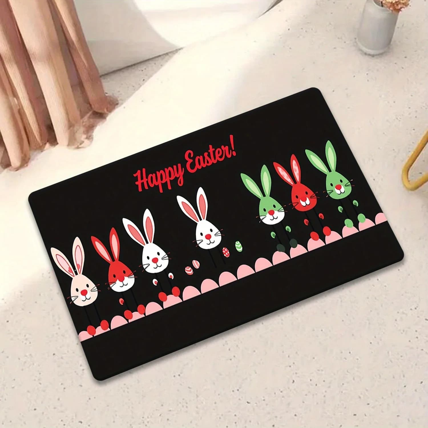 Nice mat with rabbit print, anti-slip carpet for bedroom, living room, kitchen, yoga mat, decoration for games room, office
