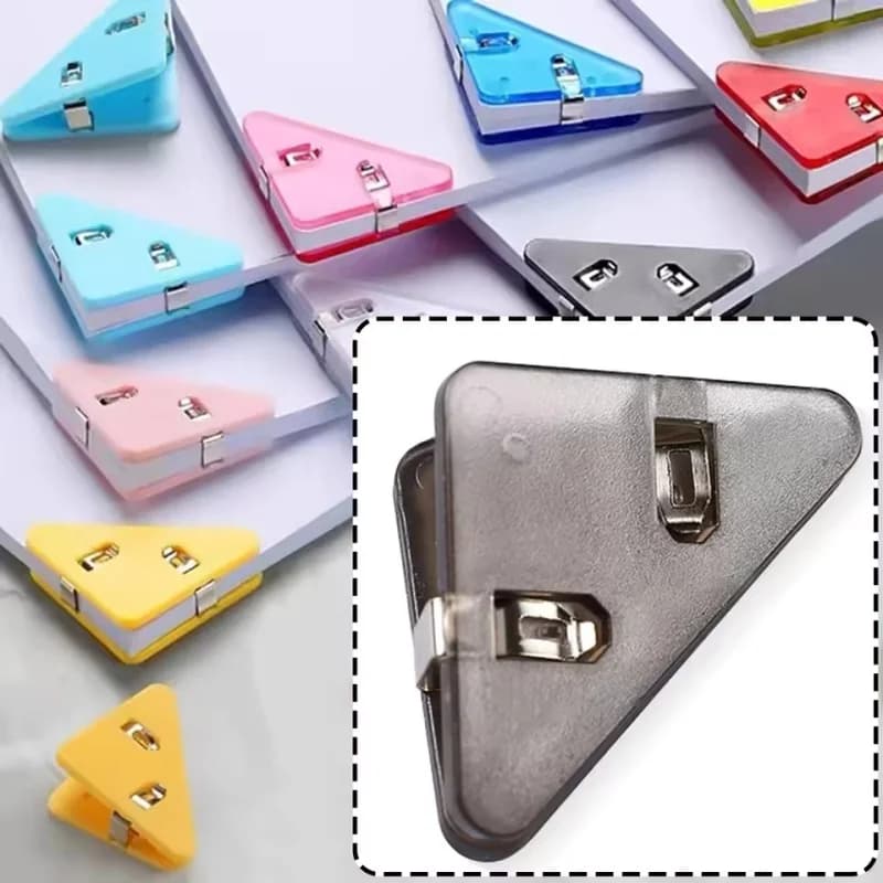 Clip per libri triangolari trasparenti da 3/5 pezzi, cartella per classificazione di fogli di test, cartella per archiviazione e organizzazione di documenti per ufficio