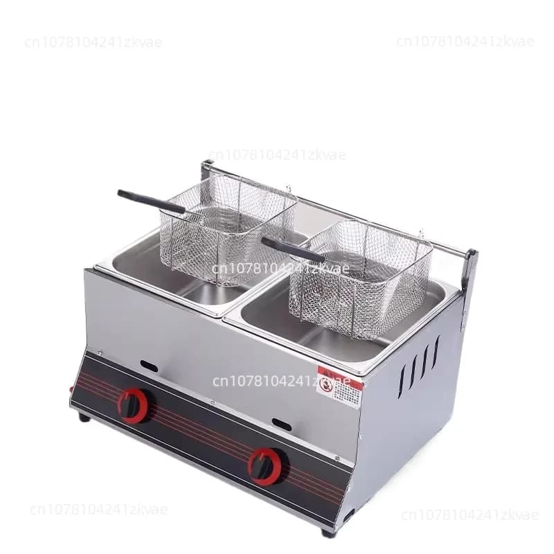 Commercial gas fryer, liquefied gas fryer, frying pan for fried skewers, fried chips, chicken wands in wet Odong thickened