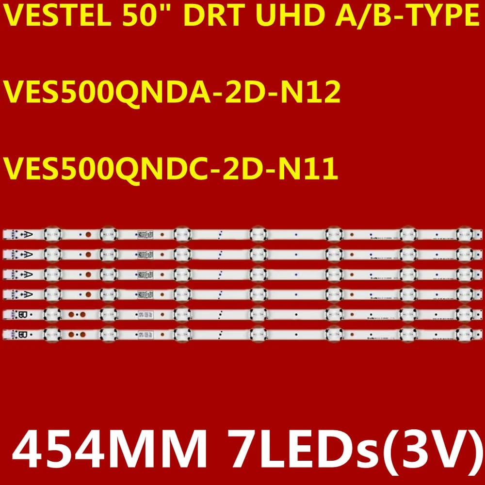 Striscia LED 7 lampade per VESTEL 50" DRT UHD A/B-TYPE LUX0150007/01 17DLB50NER1-A 50UD6300 50HK6T74U 50HK15T74U 50VL5A63DB 50U6863DB