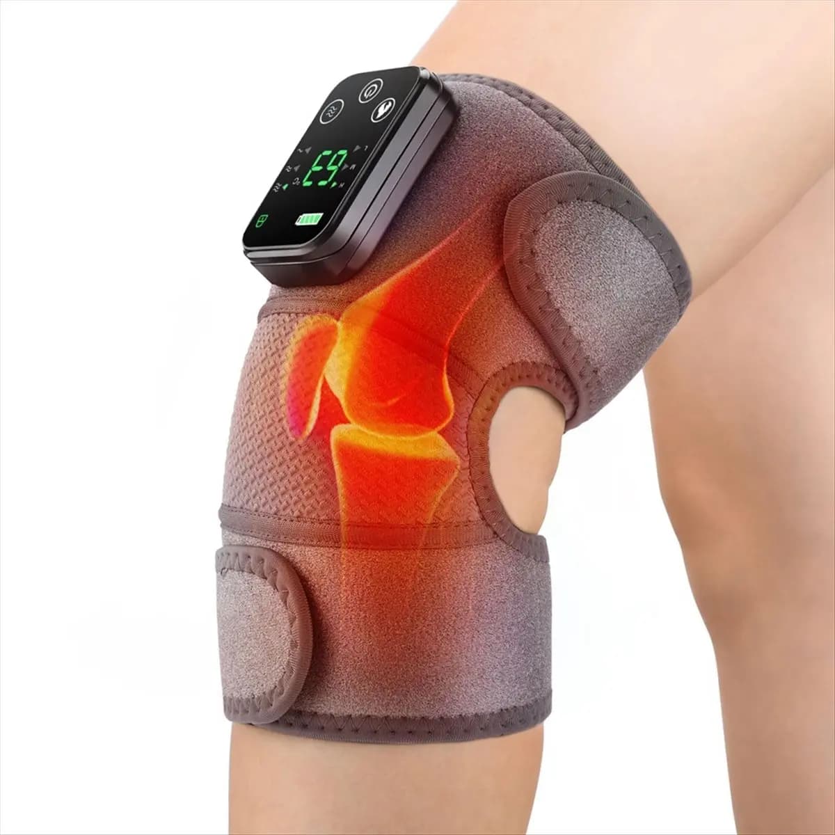 (A94Z) Massaggiatore per Ginocchia con Calore, Cuscinetto Riscaldante Senza Fili per Ginocchio, Fascia Riscaldata per Ginocchia con Massaggio