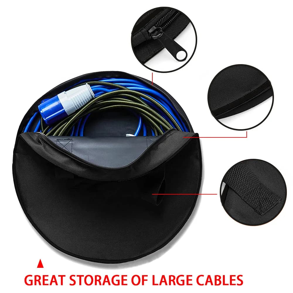 Borsa portaoggetti per cablaggio per roulotte per auto RV 600D Nuovo tessuto Oxford impermeabile nero per auto Organizzatore di cavi Accessori per auto
