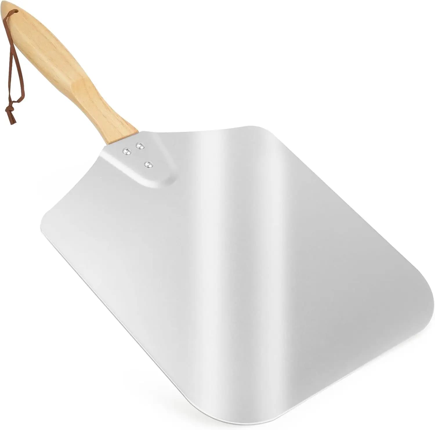 Grande Pala per Pizza in Alluminio con Manico in Legno, 14x16 Pollici, per Pizza e Pane Fatti in Casa