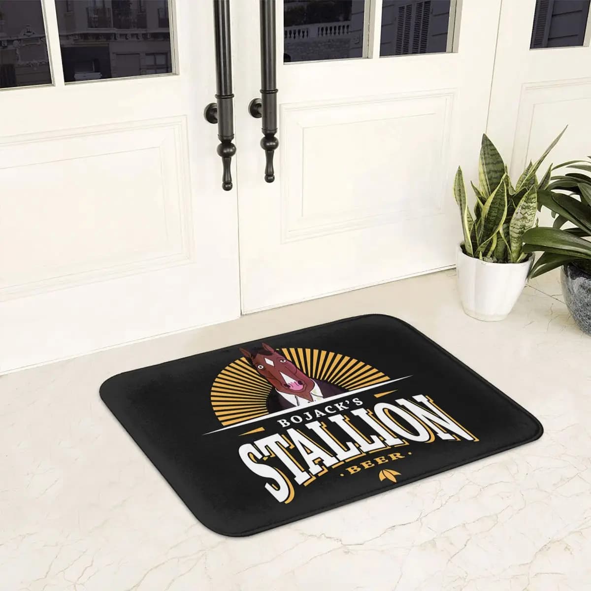 Cartoon Bojack Horseman Stallion Beer Non-slip Doormat Floor Mat Sand Scraping Carpet Rug for Kitchen Entrance Home Footpad Mats