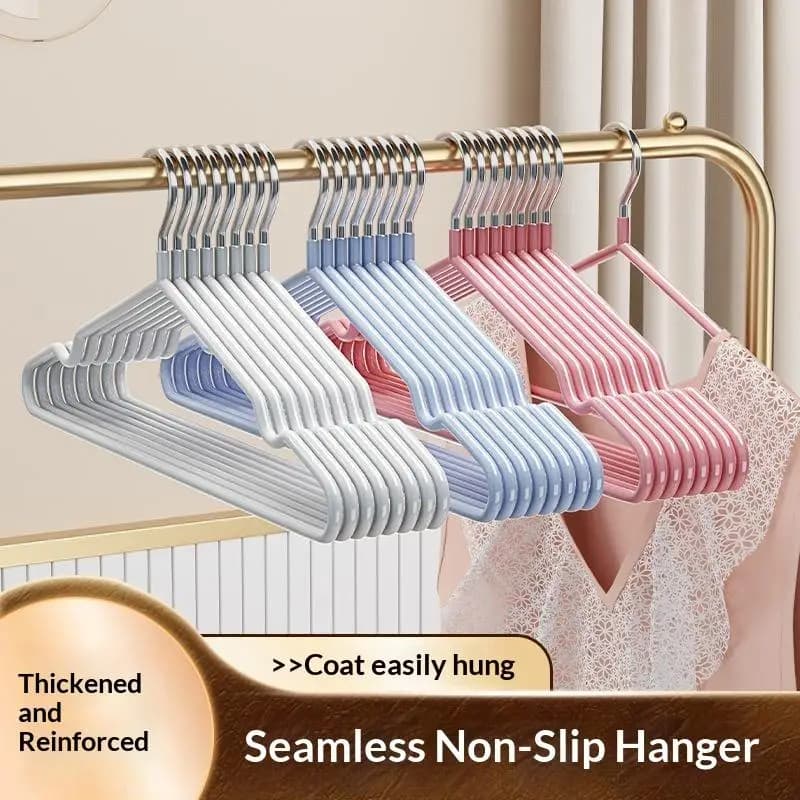 Durable Strong Metal Traceless Non Slip Clothes Hangers 3/9 Pcs Household Space Saver For Bedroom Clothes Organization