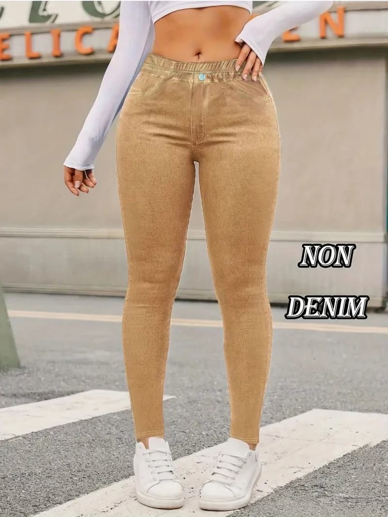 Women's Casual Faux Denim Printed Elegant Leggings