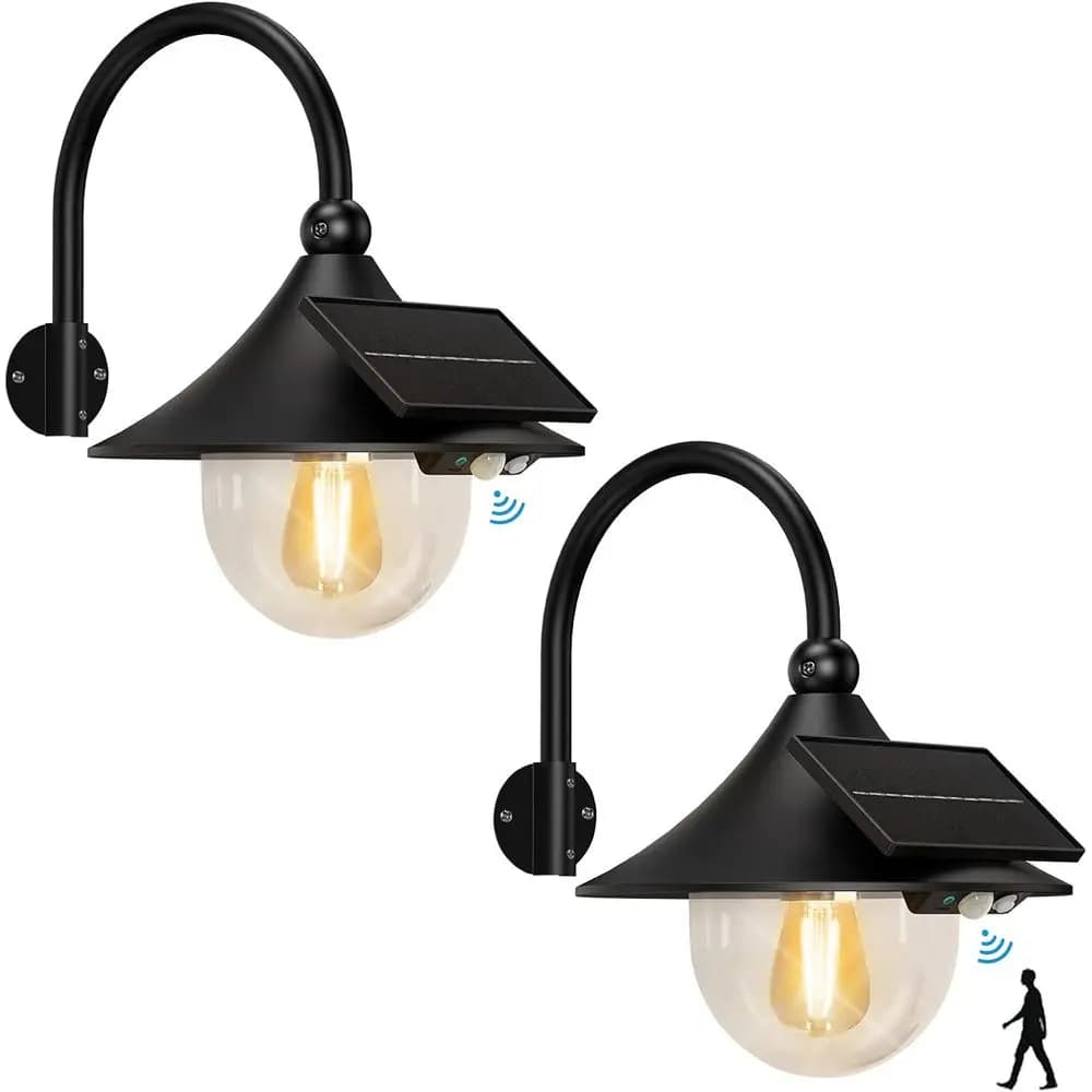 Lampade da Fienile con 3 Modalità di Illuminazione e Sensore di Movimento, Luce Rustica Vintage per Capanno, Lampada da Parete Impermeabile per Esterni, per Fienile, Capanno, Stile Chic