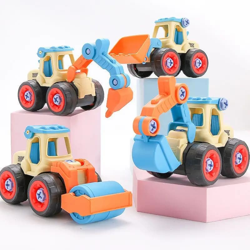 Giocattolo per escavatore a vite per dado per camion fai-da-te per ingegneria in miniatura per bambini per regalo modello di auto/camion educativo per bambini