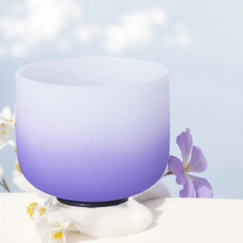 Purple Crystal Bowl Tiantie Bowl Singing Bowl Singing, Body Cleansing Meditation Percussion Bowl Sound Therapy Meditation Meditation Buddha Sound Bowl