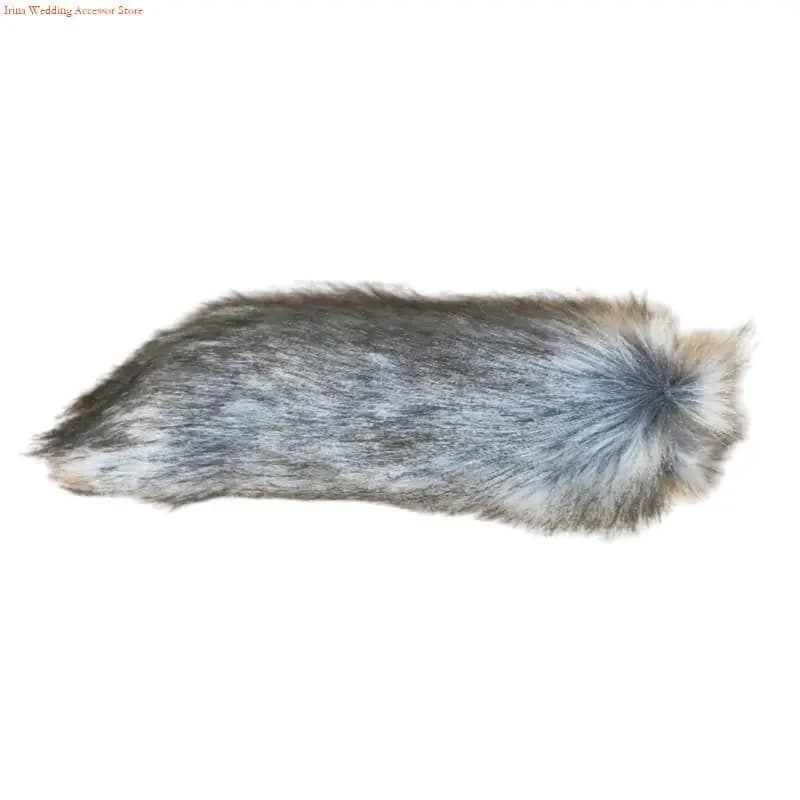 G92D Plush Wolf Cats Foxes Therians Tail Furry Animal Tail Cosplay Halloween Christmas Party Costume Dog Cats Foxes Tail Toy