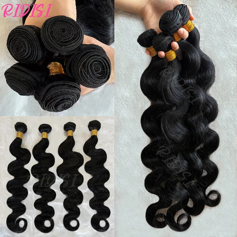 Natural Color Body Wave Bundles Human Hair 22 24 26 Inch Brazilian Virgin Hair 3/4 Bundles Human Hair Extensions For Women