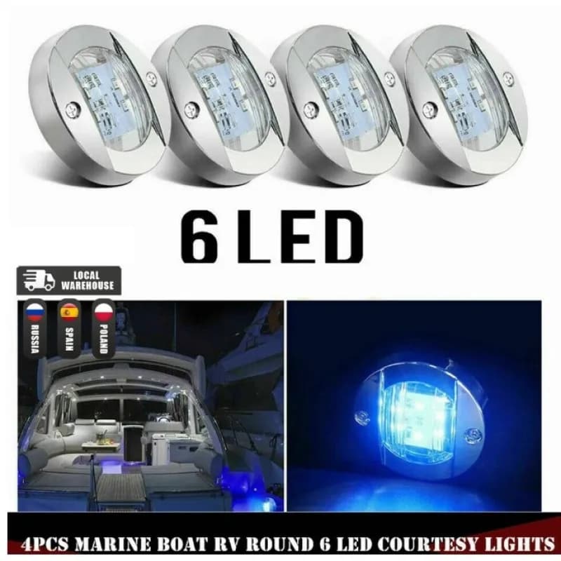 3Inch 6 Led Round Chrome Marine LED Transom Mount Stern Anchor Navigation Light Waterproof Boat Marine Lights 6-2835-SMD 12V DC