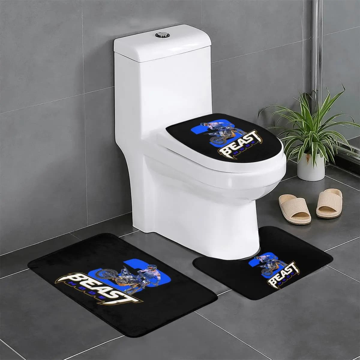Eli Tomac ET3 3 pezzi tappetino da bagno set da bagno copriwater copriwater decorazioni per la casa tappeto antiscivolo