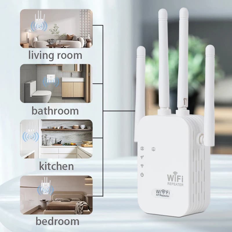 1200Mbps White Wireless WiFi Repeater 2.4G& 5G Black Signal Router Long Range Wireless WiFi Extender Amplifier WIFI Booster