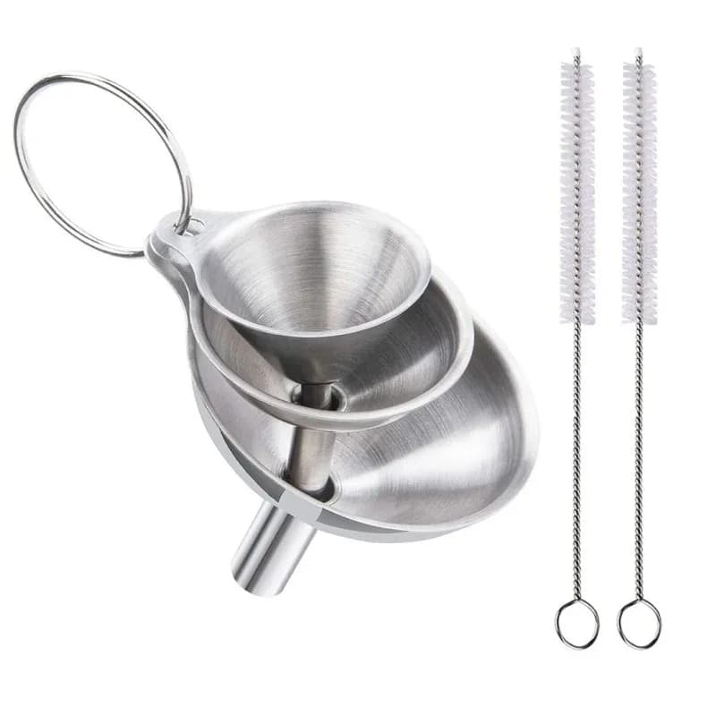 Set di Imbuti da Cucina in Acciaio Inossidabile, Imbuti in Metallo per Alimenti per Riempire Bottiglie, Imbuti Piccoli per Oli Essenziali e Spezie