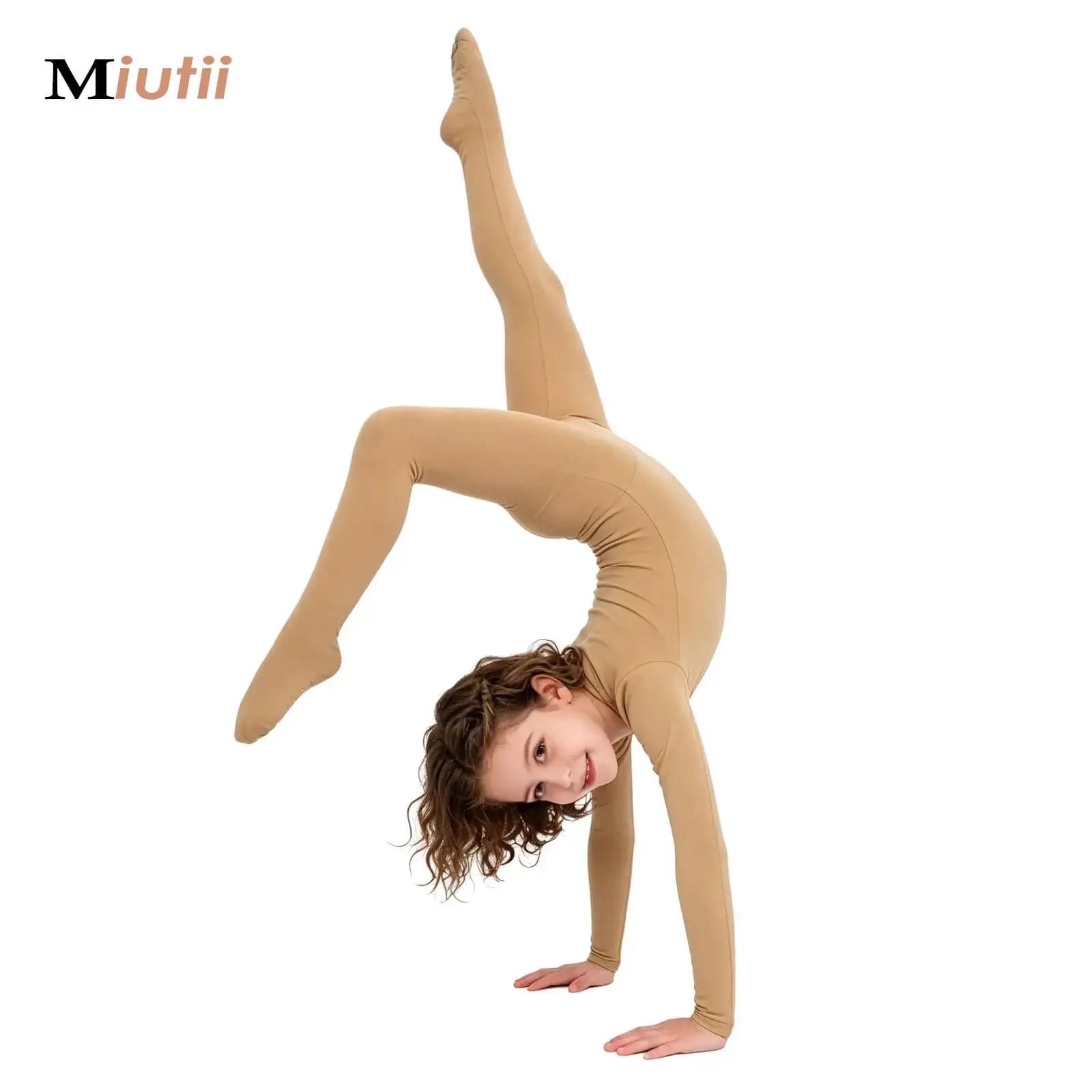 Abbigliamento da Danza Classica per Bambine, Body per Ginnastica Ritmica a Maniche Lunghe, Costume da Allenamento e Spettacolo per Pattinatori