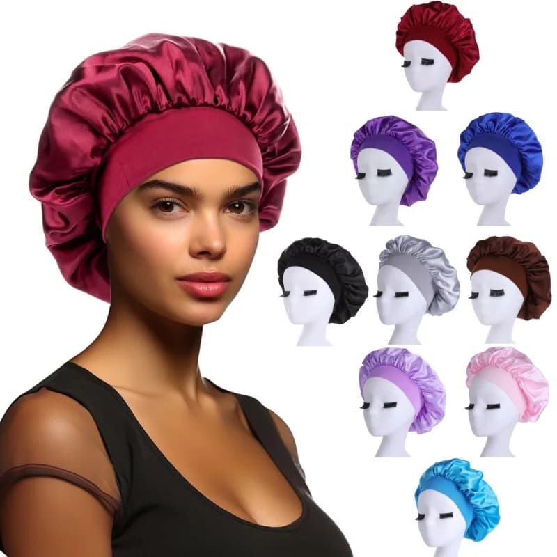 Women's Sleep Headphones for Elasticized Hair in Solid Color Bathroom Satin for Daily Use and Beauty