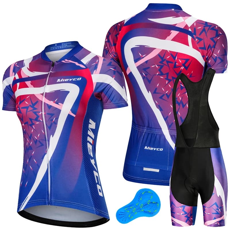 Women's Cycling Short Sleeved T-shirt Set summer cycling clothing Shorts with Triathlon Suspenders Complete with Bike Uniform Sport Women's Top
