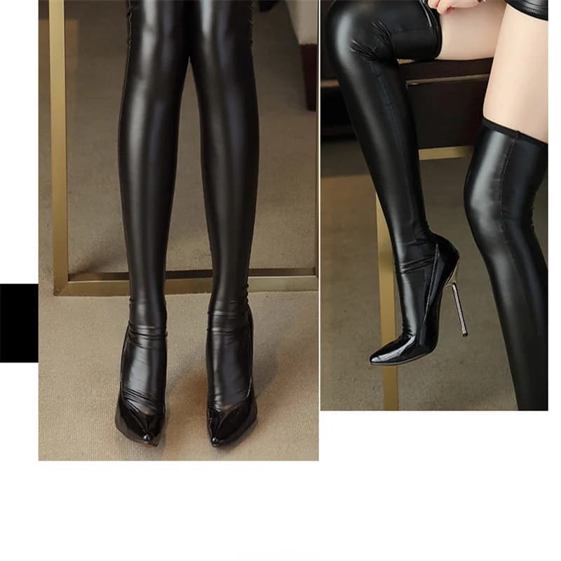 Leibela Women's Skirt Faux Leather Patent Leather ort Skirt Bar DS Nightclub Performance Leather Tights f-length Skirt