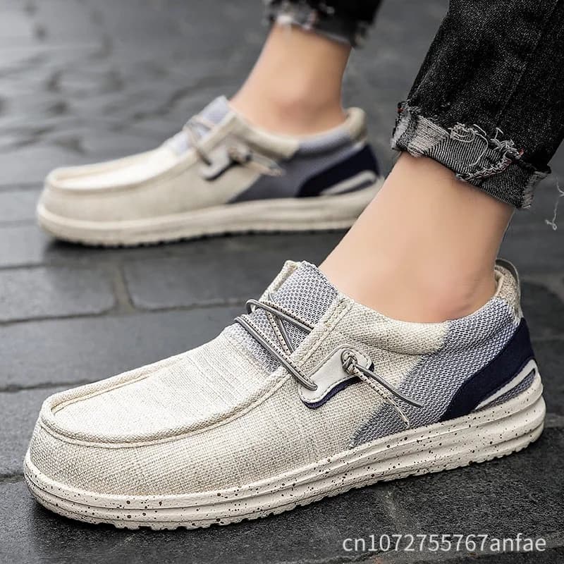 Scarpe Estive da Uomo in Tela, Mocassini Morbidi, Comode e Traspiranti, Sneakers Casual da Uomo, Scarpe da Passeggio Piatte, Taglie Grandi