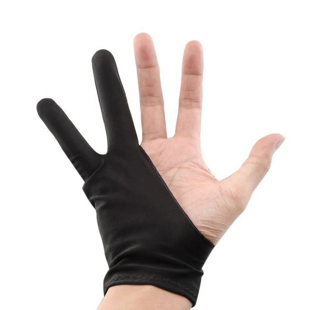2Pcs Sketch Gloves Two Finger Artist Drawing Glove for Graphics Tablet Monitor Friction Reduction Surface Protection