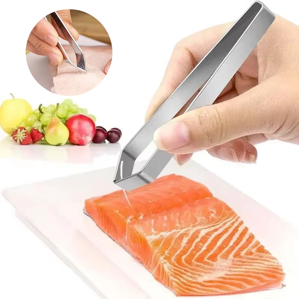 Pinzette per lische di pesce in acciaio inossidabile Pelapatate per aglio Pinzetta per estrattore Pinze per rimozione lische di pesce Morsetto per spiumare utensili da cucina per frutti di mare