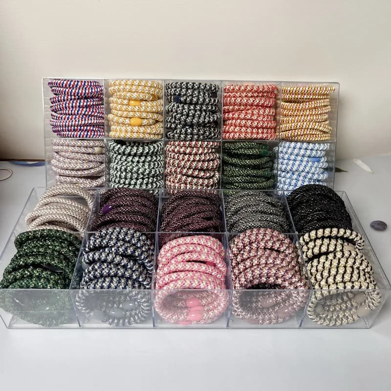 3 pz/set moda donna filo d'oro elastici per capelli bobina elastica fascette per capelli per ragazze nastri per capelli scrunchie accessori Knekkies