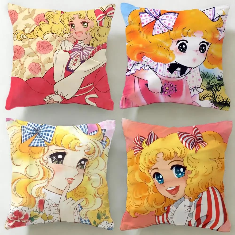 Federa per cuscino Candy Candy classica in stile anime, morbida e facile da lavare – versatile per divano, letto, viaggi e ufficio