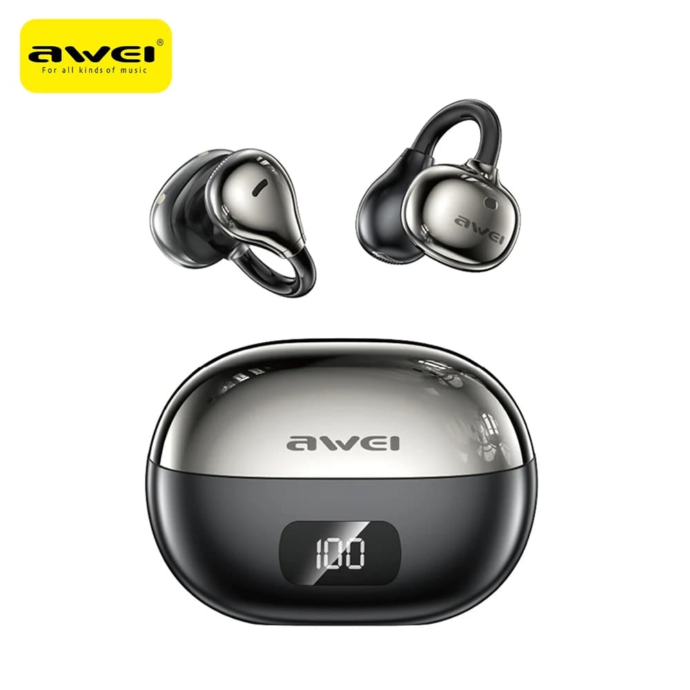 Awei TZ50 Auricolari wireless con clip per orecchio a conduzione aerea Bluetooth 5.4 Cuffie a orecchio aperto Auricolari sportivi con clip IPX6 impermeabili