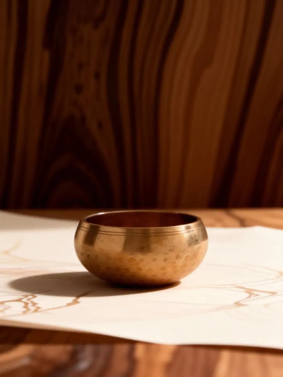 1Set Copper Singing Bowl with Wooden Rod Yoga Meditation Bowl for Creative Thinking Meditation Music and Home Decoration