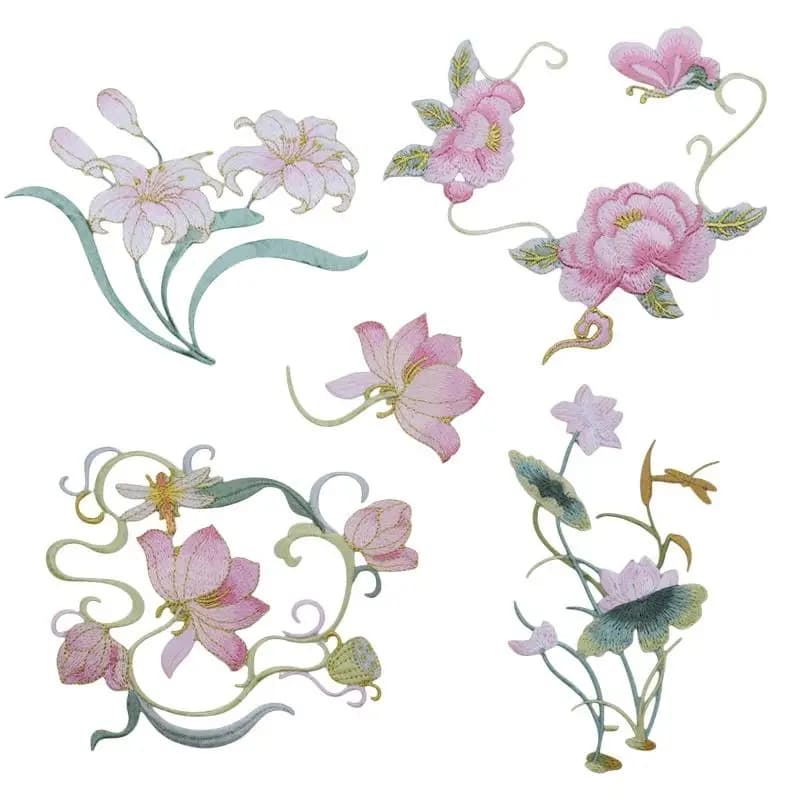 1Pcs DIY Clothes Crafts Embroidered Flower Applique Fabric Collar Sew Iron On Patches For Wedding Gown Dress Jeans
