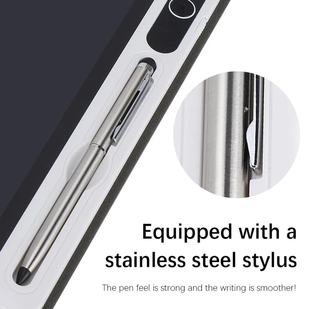 Black LCD Writing Tablet Small Light-Powered Drawing Board Lightweight with Leather Sleeve Handwriting Pad