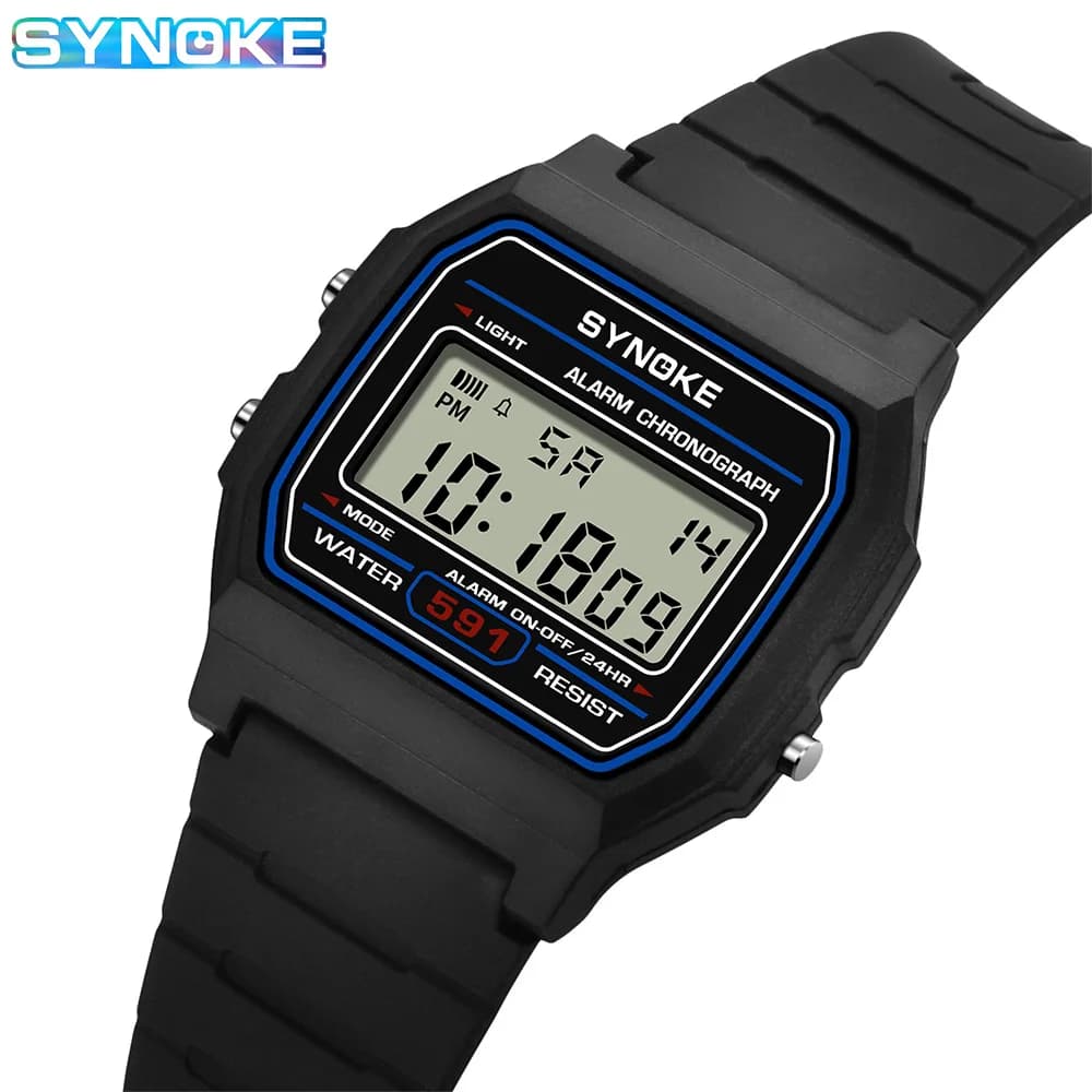 SYNOKE Orologio digitale per studenti Orologio sportivo unisex Orologio sportivo multifunzione impermeabile LED luminoso Orologio classico per uomo e donna