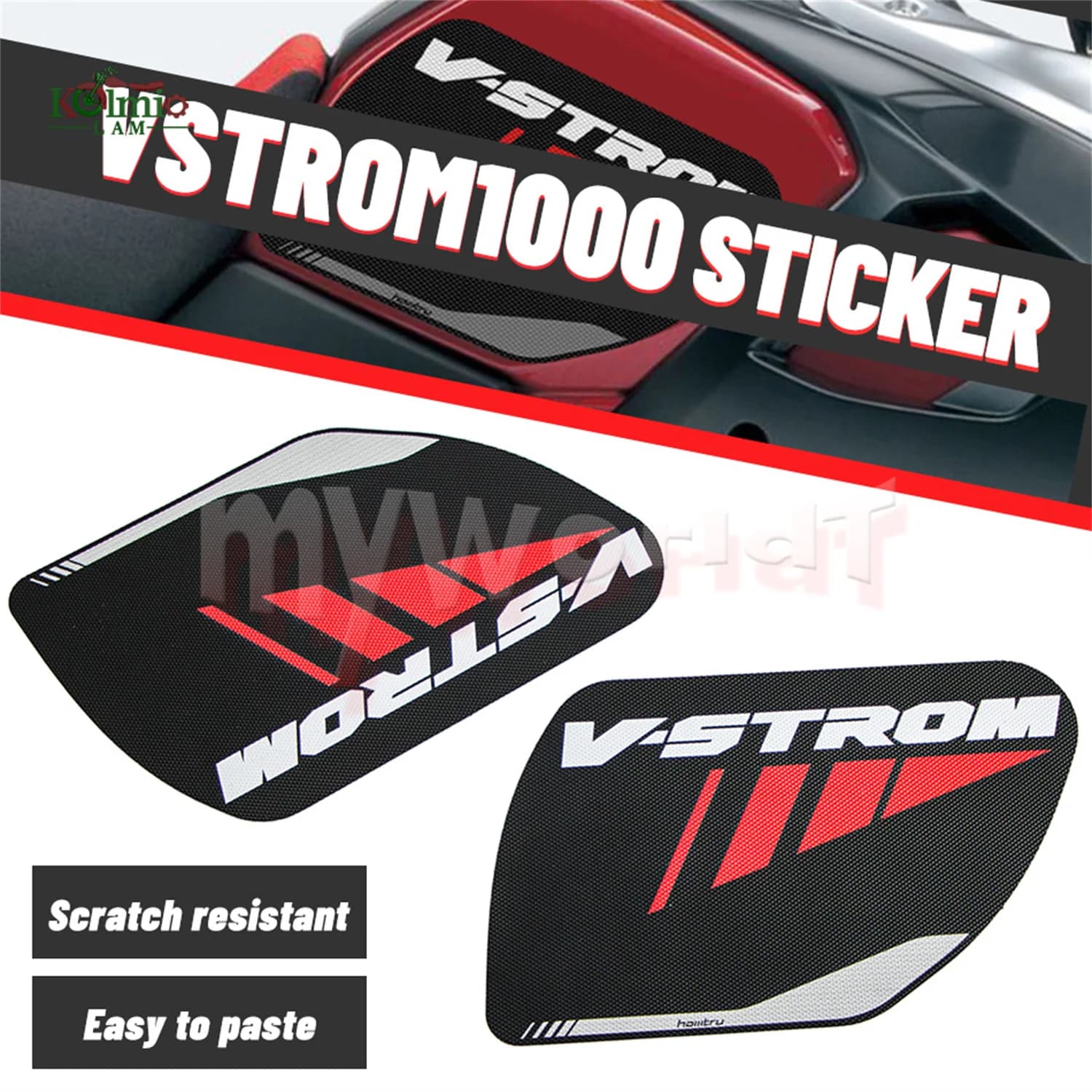 Misura per V-Strom 1000 DL1000 2017 - 2020 adesivo antiscivolo serbatoio carburante Pad lato ginocchio trazione decalcomania VStrom1000 DL 1000 2018 2019