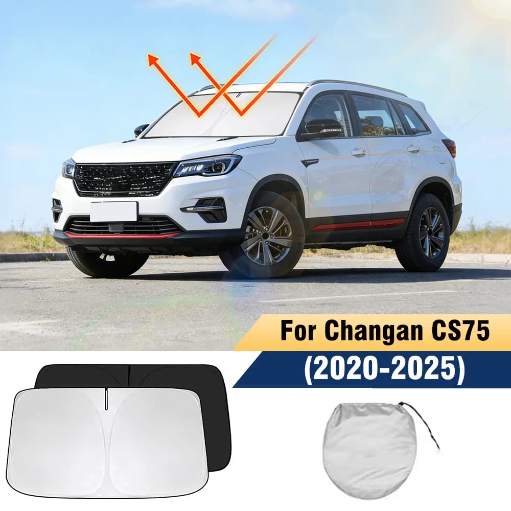 Parasole Pieghevole per Parabrezza Changan CS75 2020-2025, Protezione UV, Visiera Parasole Interna per Bloccare i Raggi Solari