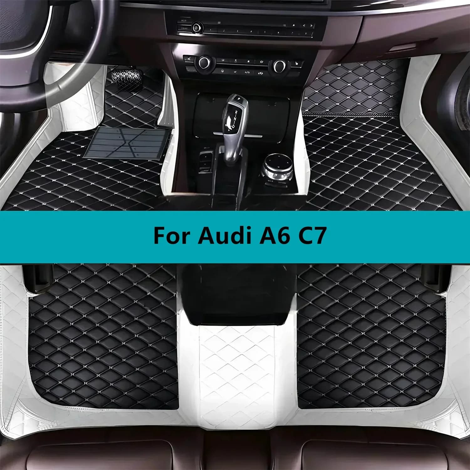 Tappetini per Auto in Pelle per Audi A6 C7 2015 2016 2017 2018, Accessori Interni per Auto